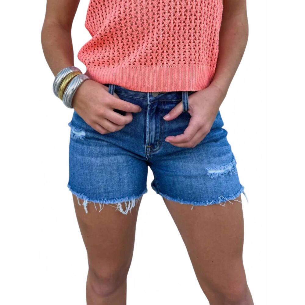 NEW BLAKELY summer jean short in medium denim